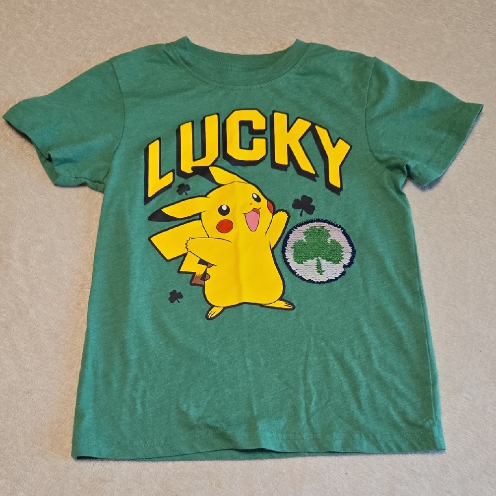 NWOT Lucky Pikachu Kids T-Shirt - Green